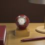 Cricket Ball Clock With Personalised Wood Plinth, thumbnail 3 of 12