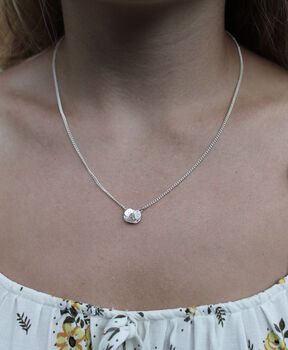 Sterling Silver And Gold Vermeil Poppy Necklace, 2 of 3