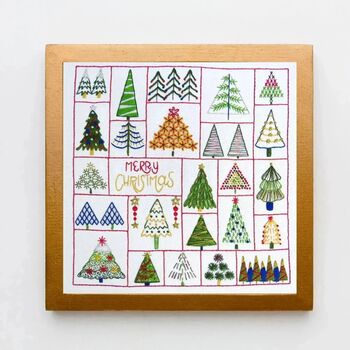 Oh Christmas Tree Festive Embroidery Kit, 6 of 10