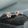 Sterling Silver Daffodil Cz Stud Earrings, thumbnail 4 of 11
