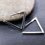 Triangle Geometric Sterling Silver Mini Hoops, thumbnail 1 of 2