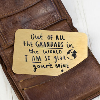 'Grandad I Am So Glad You're Mine' Wallet Card, 4 of 11
