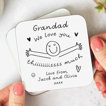 Personalised Coaster 'Grandad Love You This Much', 2 of 2