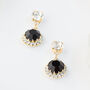 Jet Black Swarovski Crystal Snow Drop Earrings, thumbnail 1 of 6