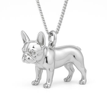 Personalised Sterling Silver French Bulldog Pendant Necklace, 6 of 9