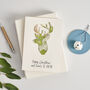 Personalised Map Stags Head Christmas Card, thumbnail 4 of 4