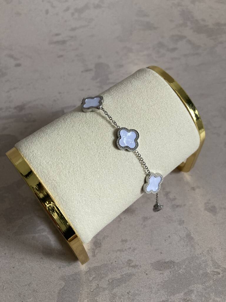 Sahira Adeline Clover Bracelet - Silver