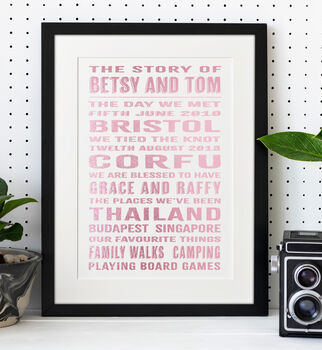 Our Story Personalised Print Valentines Gift, 11 of 11