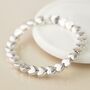 Silver Plated Worn Small Hearts Stretch Bracelet, thumbnail 1 of 3