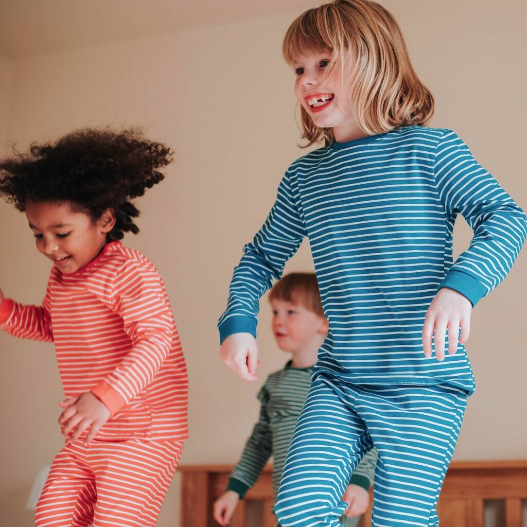 Organic Cotton Stripe Kids Pyjamas, 1 of 7
