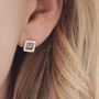 Square Stud Earrings. Geometric Jewellery, thumbnail 6 of 9