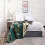 Double Sided Bird Patterned Sofa Bedspread Blanket, thumbnail 2 of 6