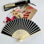 Personalised Black Folding Hand Silk Fan Women Gift, thumbnail 8 of 12