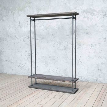 Tweed Two Shelves Industrial Clothes Rail, 7 of 7