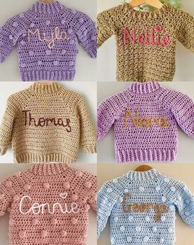 Personalised Baby Name Cardigan, 5 of 12