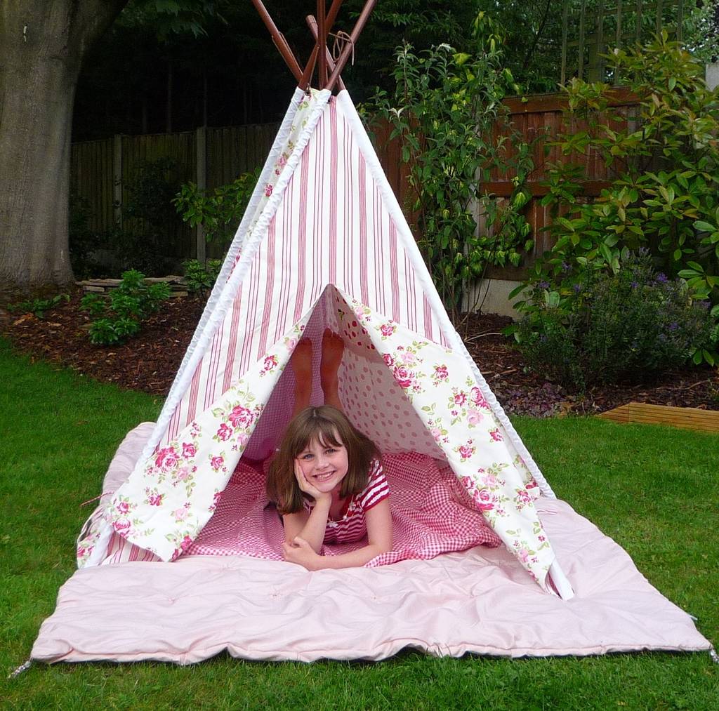 pink floral wigwam play tent by marquis & dawe