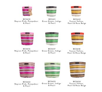 Striped Recycled House Plant Pot Covers Three Sizes, 2 of 12