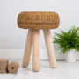 Wooden Stool With Wicker Seat, thumbnail 5 of 7
