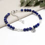 Lapis Lazuli And Lotus Sterling Silver Bracelet, thumbnail 1 of 3