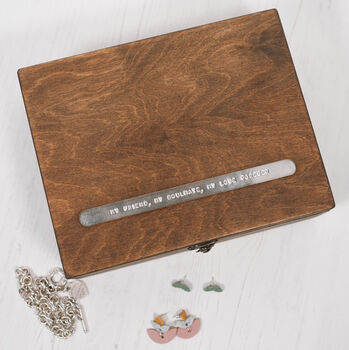 Large Personalised Message Wooden Jewellery Box, 2 of 10