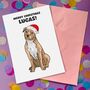 Personalised Staffie Christmas Portrait Card, Dog Lover, thumbnail 1 of 12