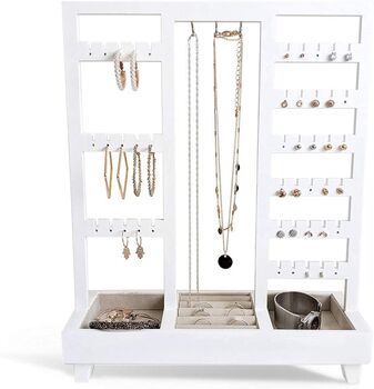 Tabletop Jewelry Holder Display Stand With Ring Tray, 4 of 6