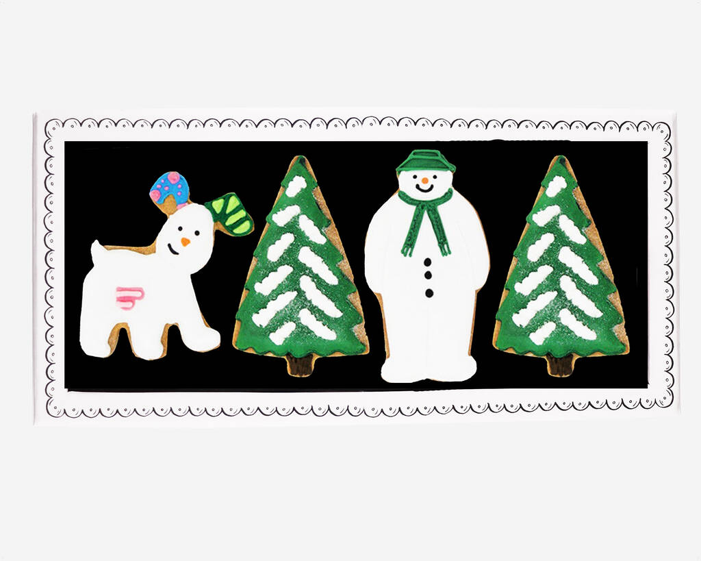 Biscuiteers Hand Iced Snowman Large Letterbox Biscuits, 1 of 2