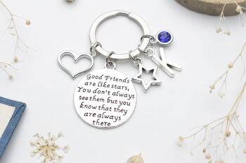 Good Friends Are Like Stars, Personalised Keyring, 2 of 11