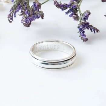 Personalised Slim Sterling Silver Spinner Ring, 5 of 11