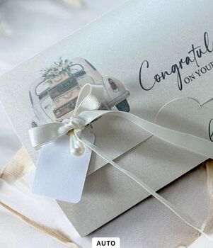 Personalised Car Gift Wedding Wallet For Money Or Voucher, Envelope, 3 of 3