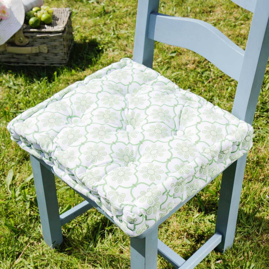 botanical green summer garden seat cushion by dibor