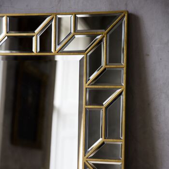 Large Rectangle Gold And Bevelled Mirror, 2 of 3