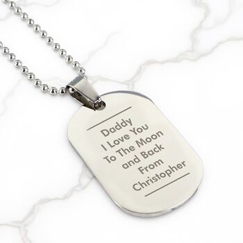 Personalised Classic Stainless Steel Dog Tag Necklace, 3 of 6