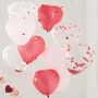 Set Of 10 Heart And Confetti Balloons, thumbnail 1 of 2