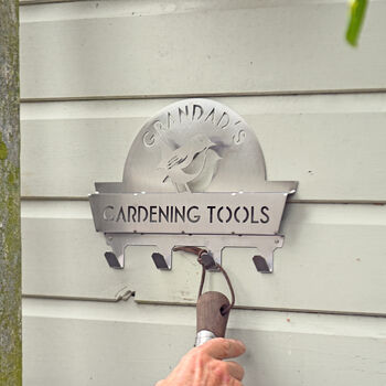 Personalised Metal Gardening Tool Rack, 2 of 3