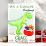 Grandchildren Christmas Card Dinosaur Or Unicorn, thumbnail 7 of 9