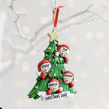 Personalised Christmas Tree Family Decoration, 4 of 7