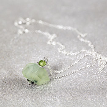 Green Prehnite Necklace In Silver Or Gold, 4 of 11
