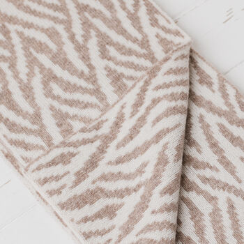 Zebra Lambswool Reversible Scarf, 10 of 12