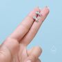 Astronaut Cz Stud Earrings In Sterling Silver, thumbnail 4 of 11