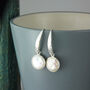 Sterling Silver Freshwater Coin Pearl Earrings, thumbnail 4 of 10