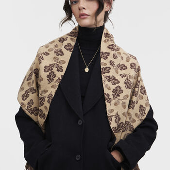 Chocolate Acorn Jacquard Scarf, 6 of 6