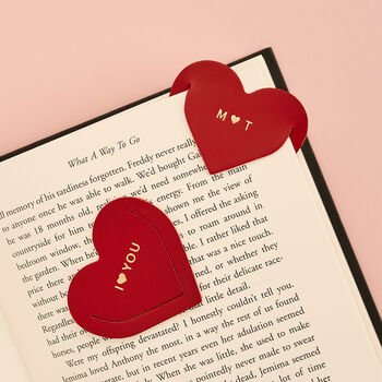 Personalised Leather Heart Bookmark, 4 of 7