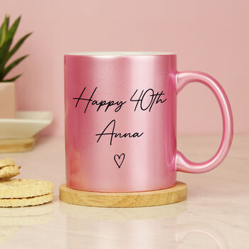 Personalised Pink Glitter Ceramic Mug, 7 of 10