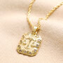 Crystal Square Zodiac Pendant Necklace In Gold Plating, thumbnail 6 of 12