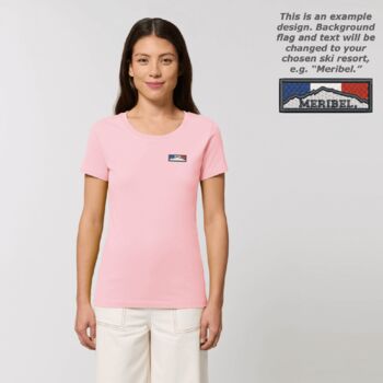 Custom Ski Resort 100% Organic Cotton Women's T Shirt, 5 of 8