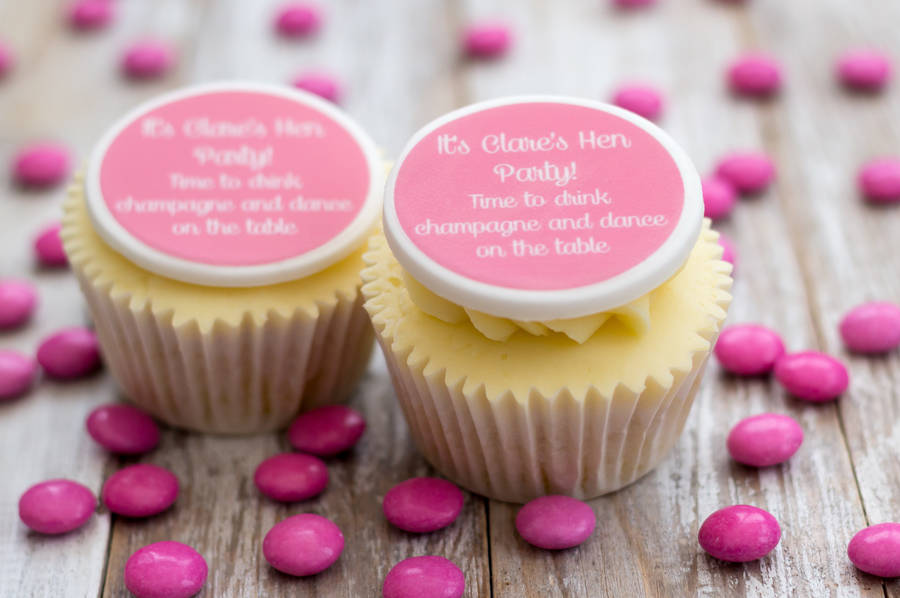 Hen Party 'Let's Drink Champagne' Cupcake Decorations By Just Bake