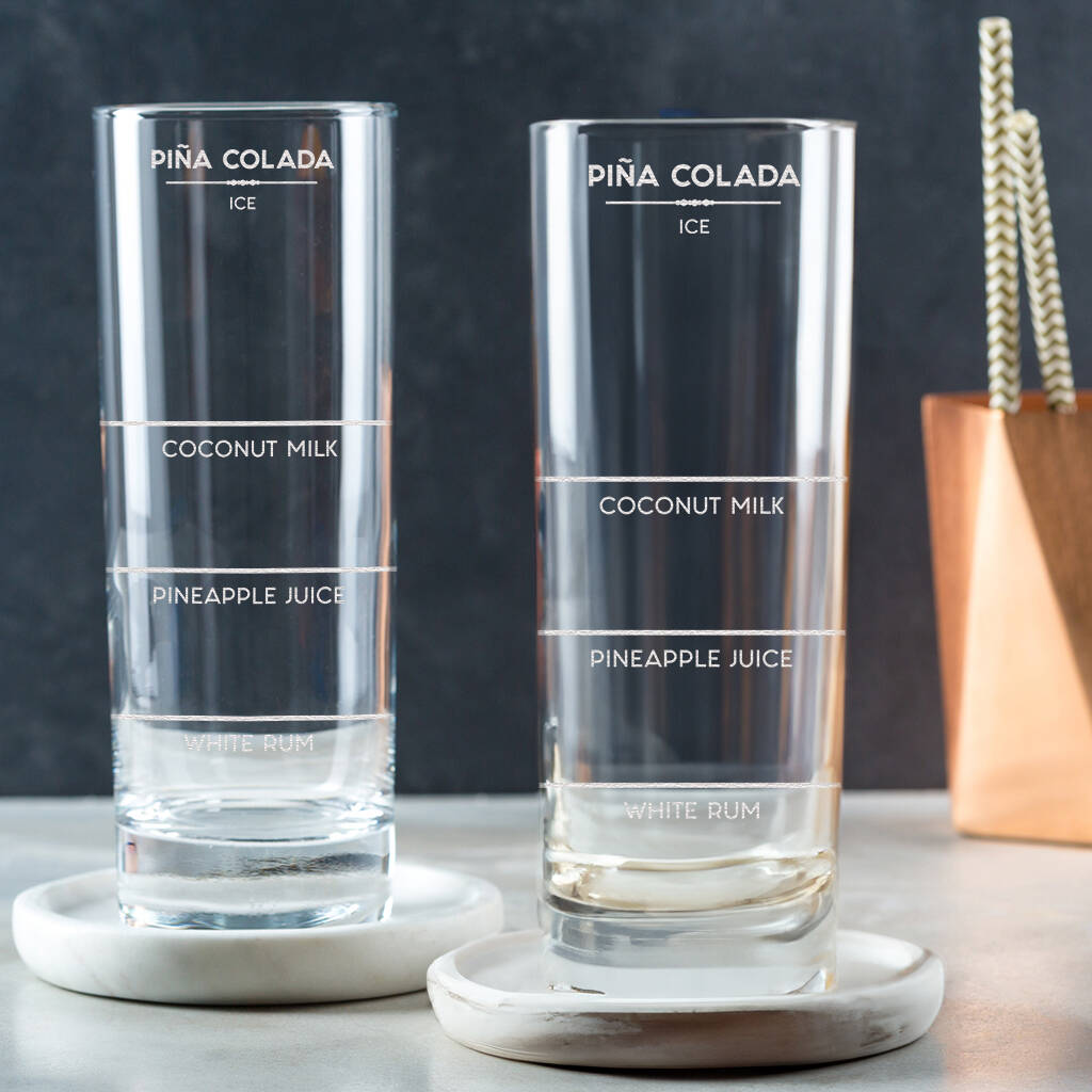 Pina Colada Highball Glass Drinking Gift For Women Her, 1 of 4