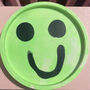 Smiley Face Coasters/ Tray Neon Green Set Of Two, thumbnail 4 of 8