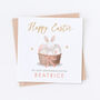 Personalised Pink Easter Bunny Basket Card, thumbnail 3 of 4